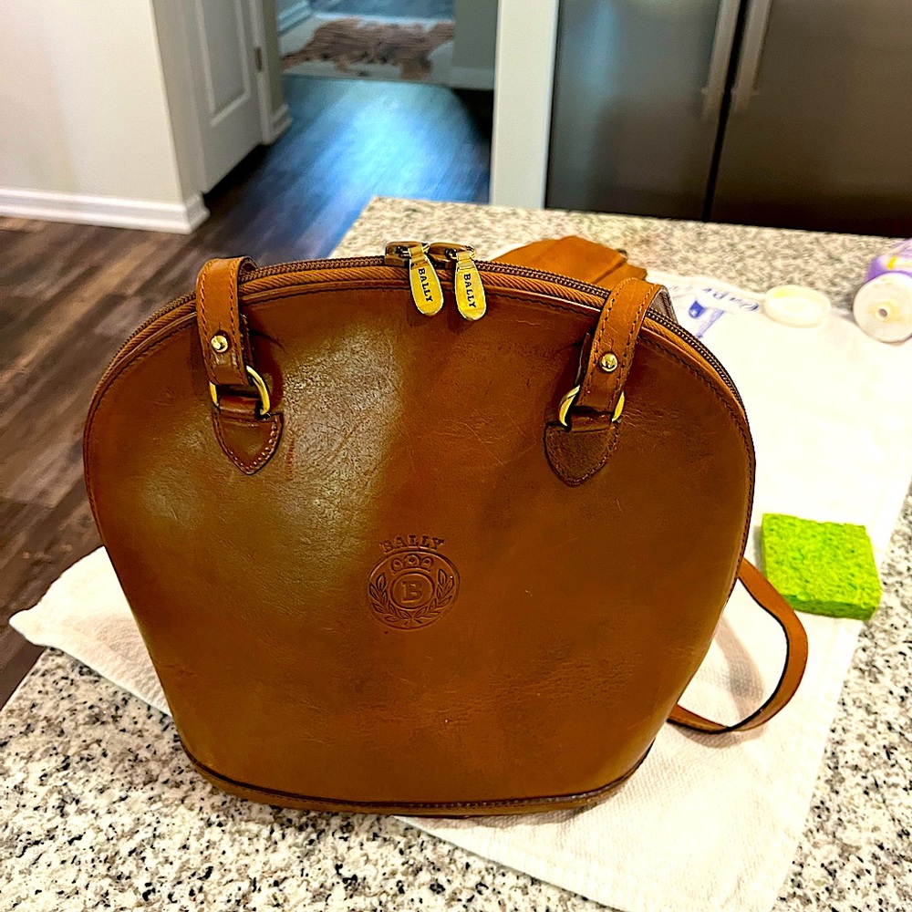 Bally leather domed bag